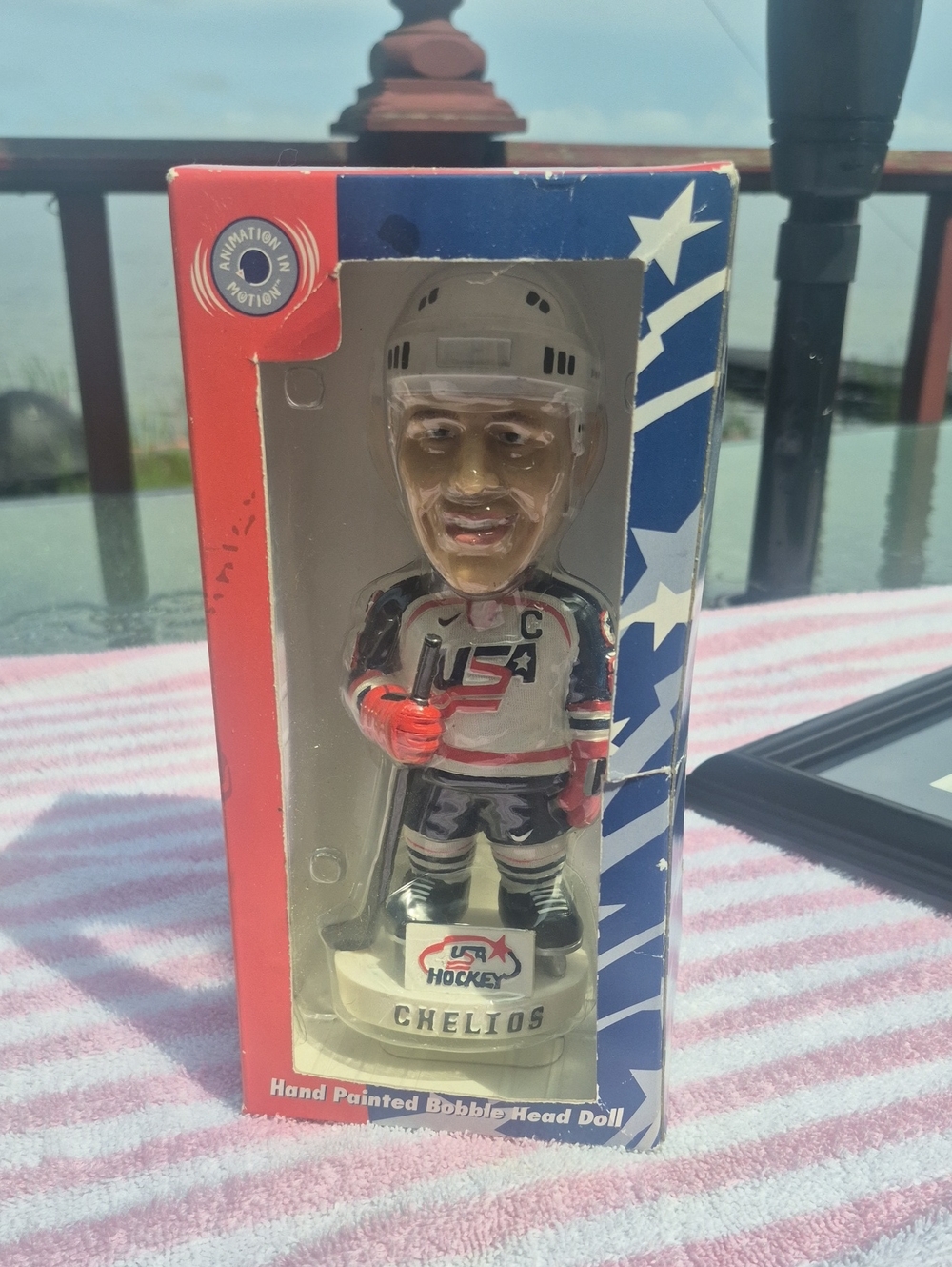 USA Hockey Hand-Painted Bobblehead - Red, White & Blue